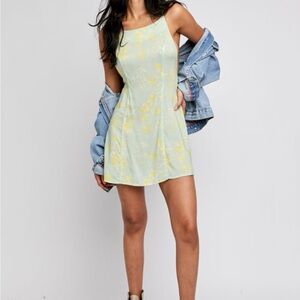 Intimately Free People In Control Sage Combo Floral Slip Dress M NWT